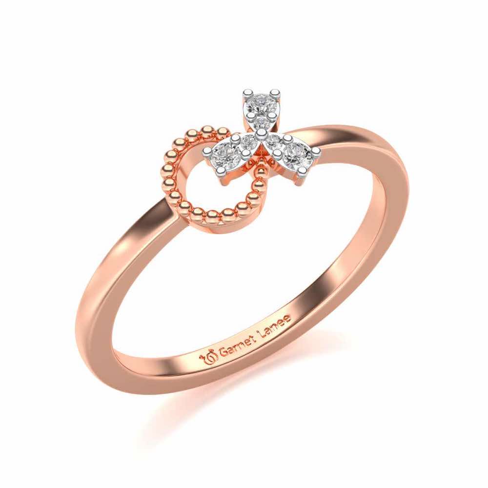 Loop Around Bloom Silver Ring - Rose Gold - Image 1