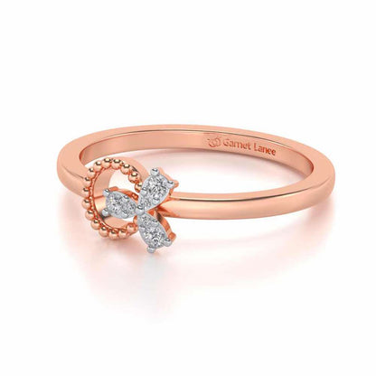 Loop Around Bloom Silver Ring - Rose Gold - Image 2