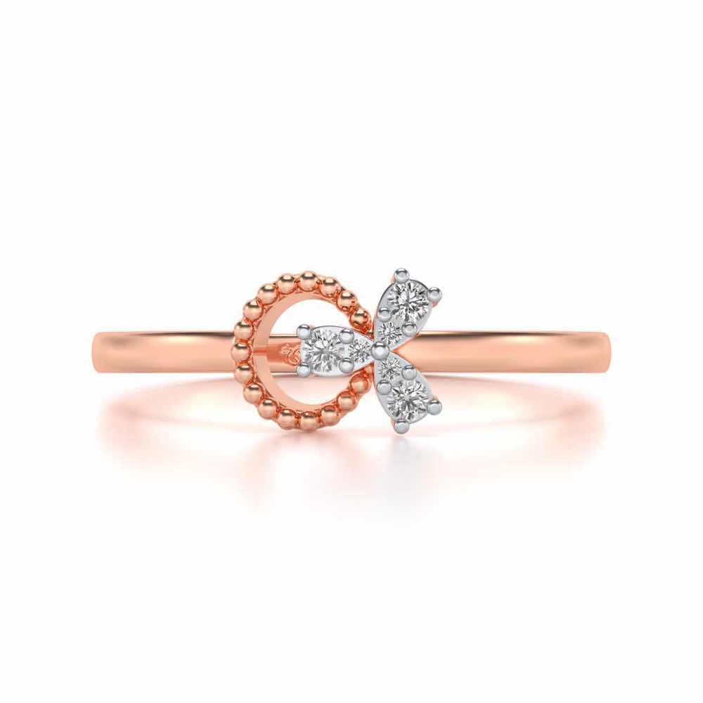 Loop Around Bloom Silver Ring - Rose Gold - Image 4