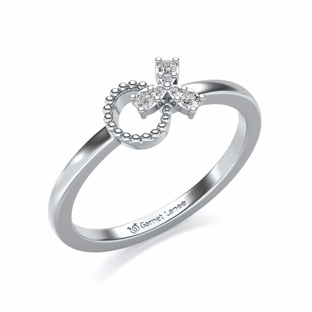 Loop Around Bloom Silver Ring - White Gold - Image 1