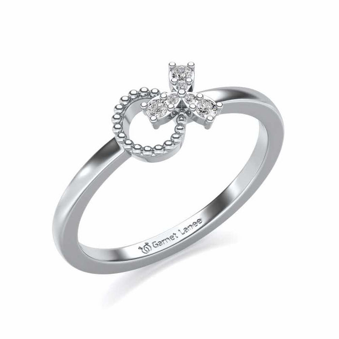 Loop Around Bloom Silver Ring - White Gold - Image 1