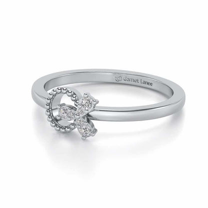 Loop Around Bloom Silver Ring - White Gold - Image 2
