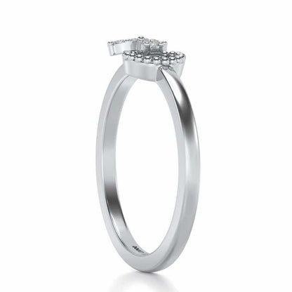Loop Around Bloom Silver Ring - White Gold - Image 3