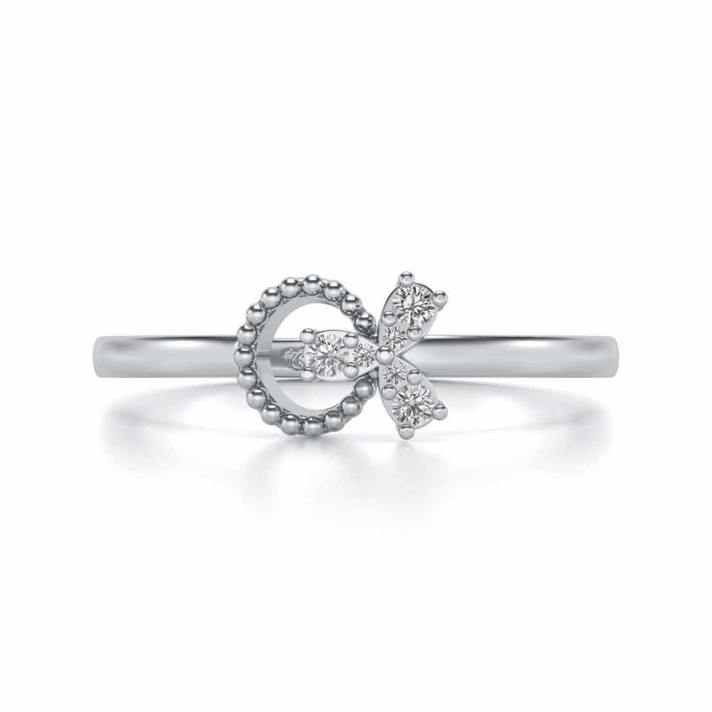 Loop Around Bloom Silver Ring - White Gold - Image 4