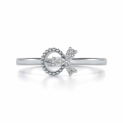 Loop Around Bloom Silver Ring - White Gold - Image 4