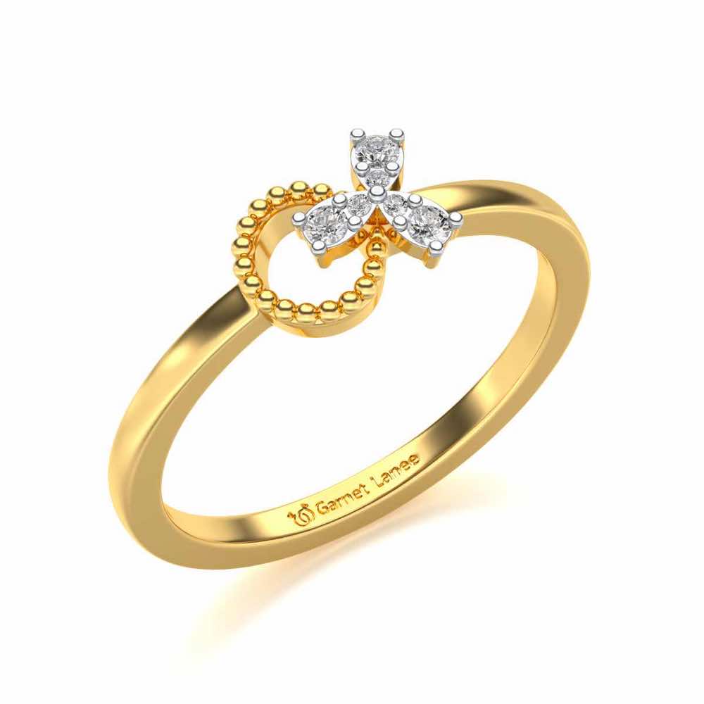 Loop Around Bloom Silver Ring - Yellow Gold - Image 1