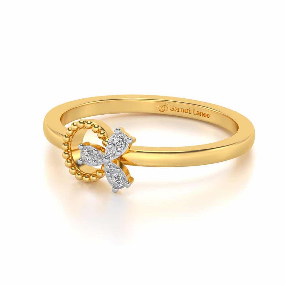 Loop Around Bloom Silver Ring - Yellow Gold - Image 2