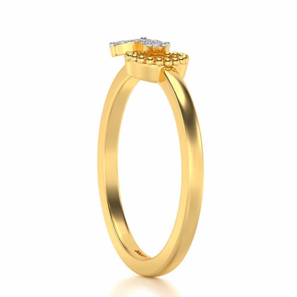 Loop Around Bloom Silver Ring - Yellow Gold - Image 3
