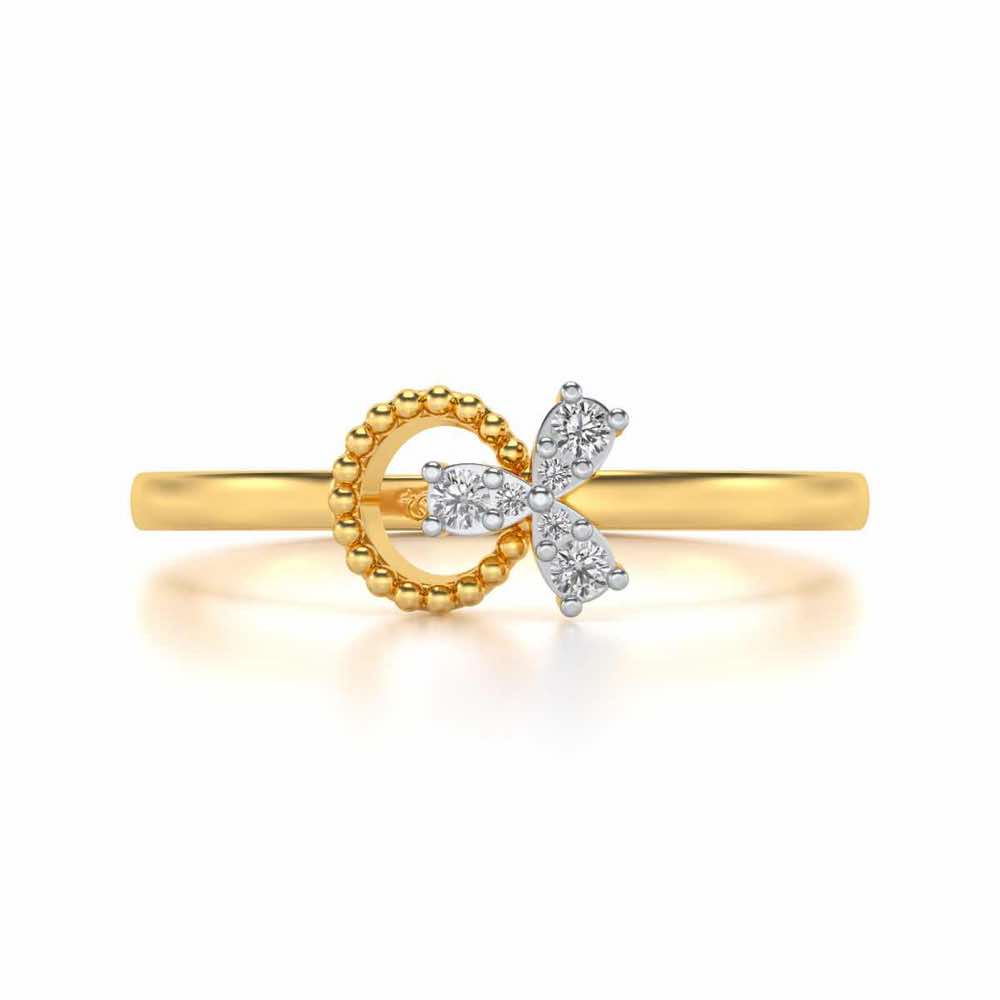 Loop Around Bloom Silver Ring - Yellow Gold - Image 4