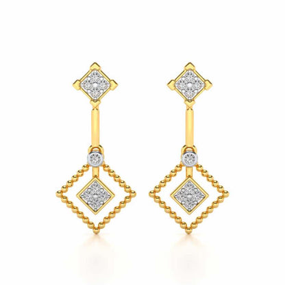 Lotus Heart Drops Earrings - Yellow Gold - Image 1