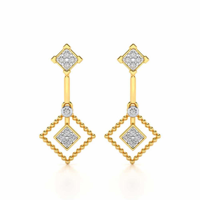 Lotus Heart Drops Earrings - Yellow Gold - Image 1