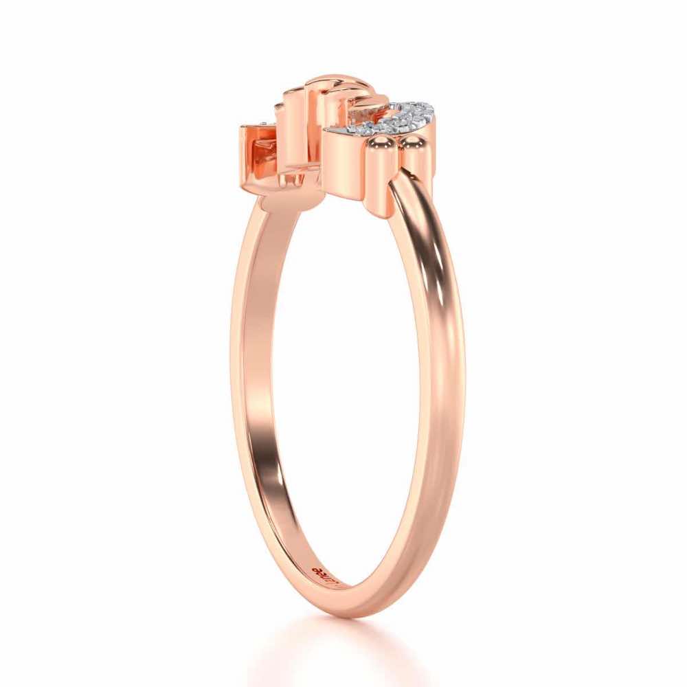 Lotus Moon Silver Ring - Rose Gold - Image 3