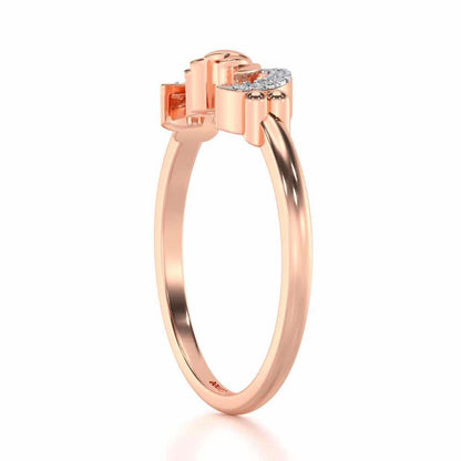 Lotus Moon Silver Ring - Rose Gold - Image 3