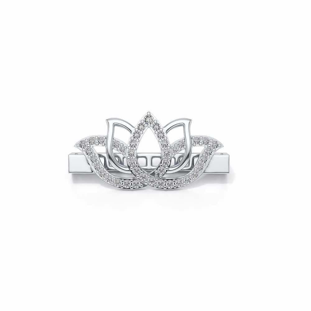 Lotus Shine Silver Watch Band - White Gold - Image 2