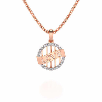 Love Banner Silver Pendant - Rose Gold - Image 1