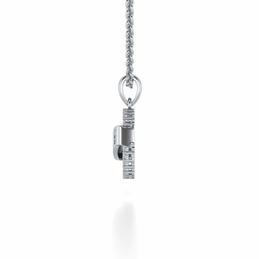Love Banner Silver Pendant - White Gold - Image 3