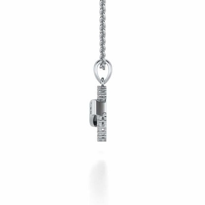 Love Banner Silver Pendant - White Gold - Image 3