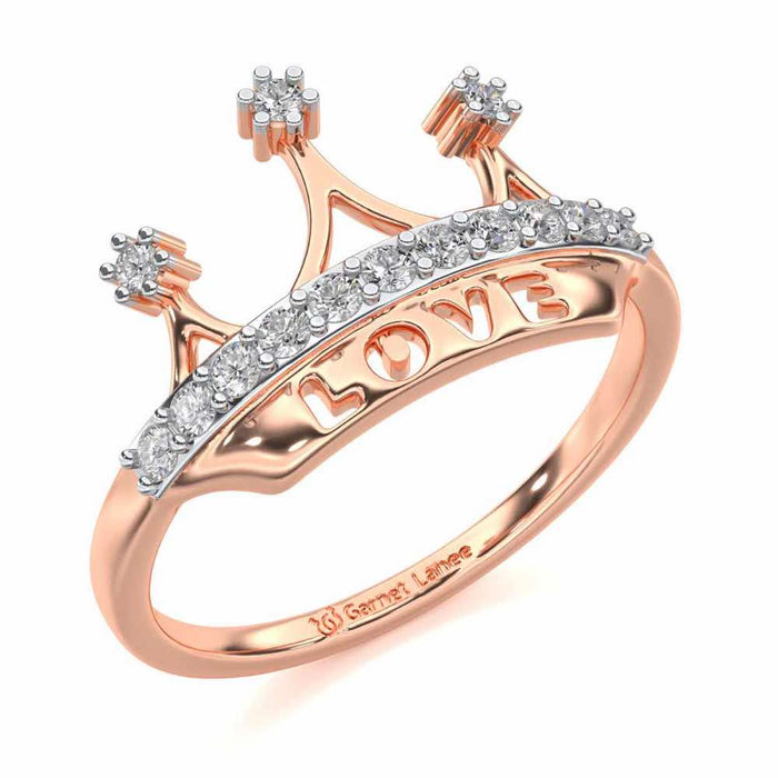 Love Crown Silver Ring - Rose Gold - Image 1