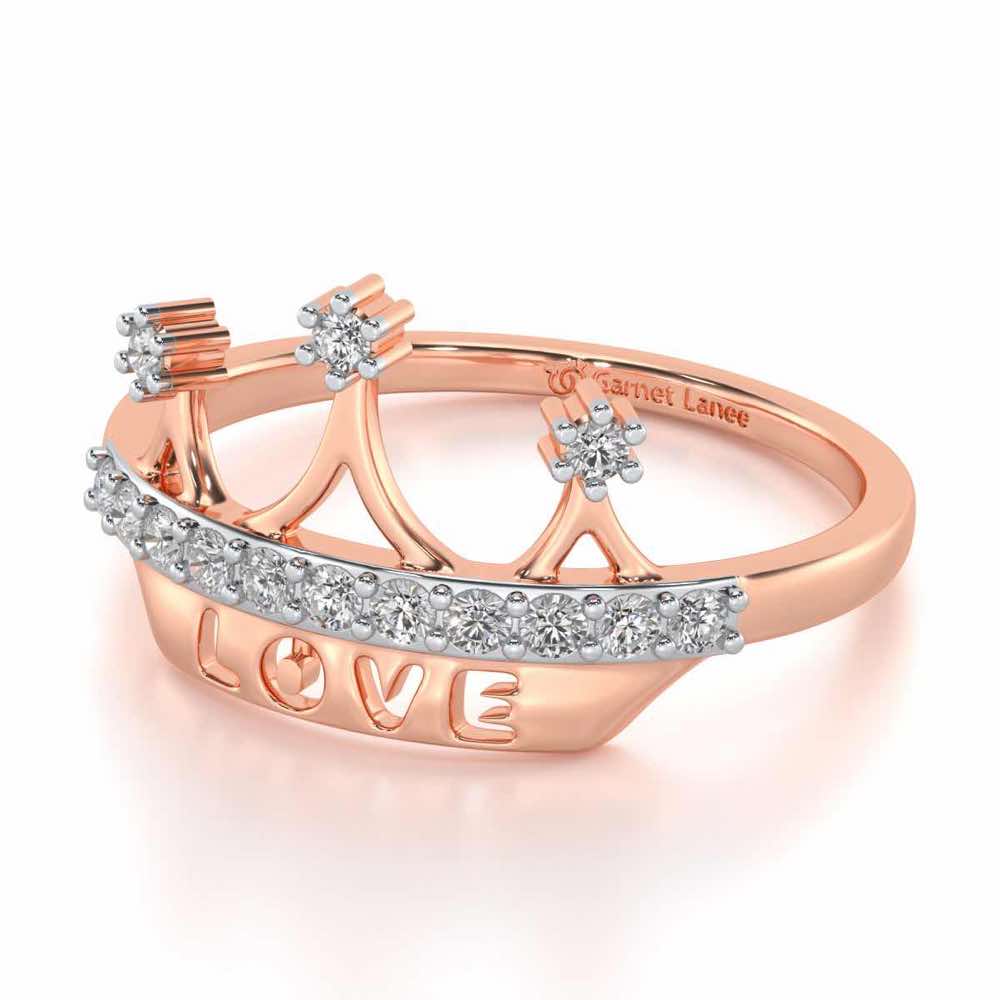Love Crown Silver Ring - Rose Gold - Image 2