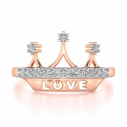 Love Crown Silver Ring - Rose Gold - Image 4