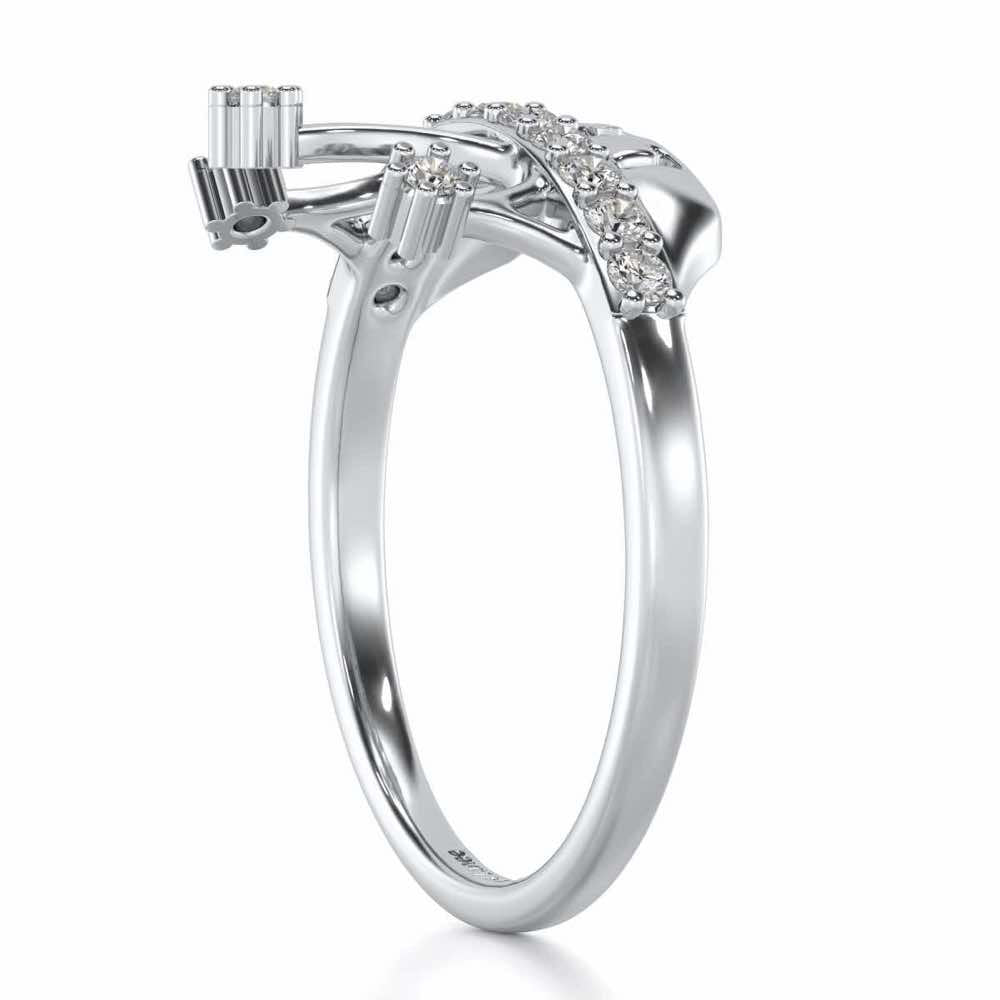 Love Crown Silver Ring - White Gold - Image 3