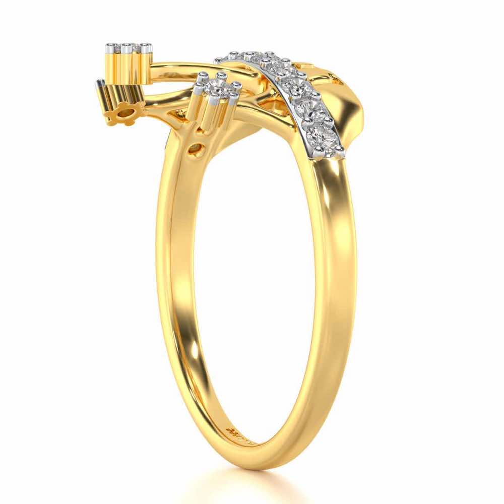 Love Crown Silver Ring - Yellow Gold - Image 3