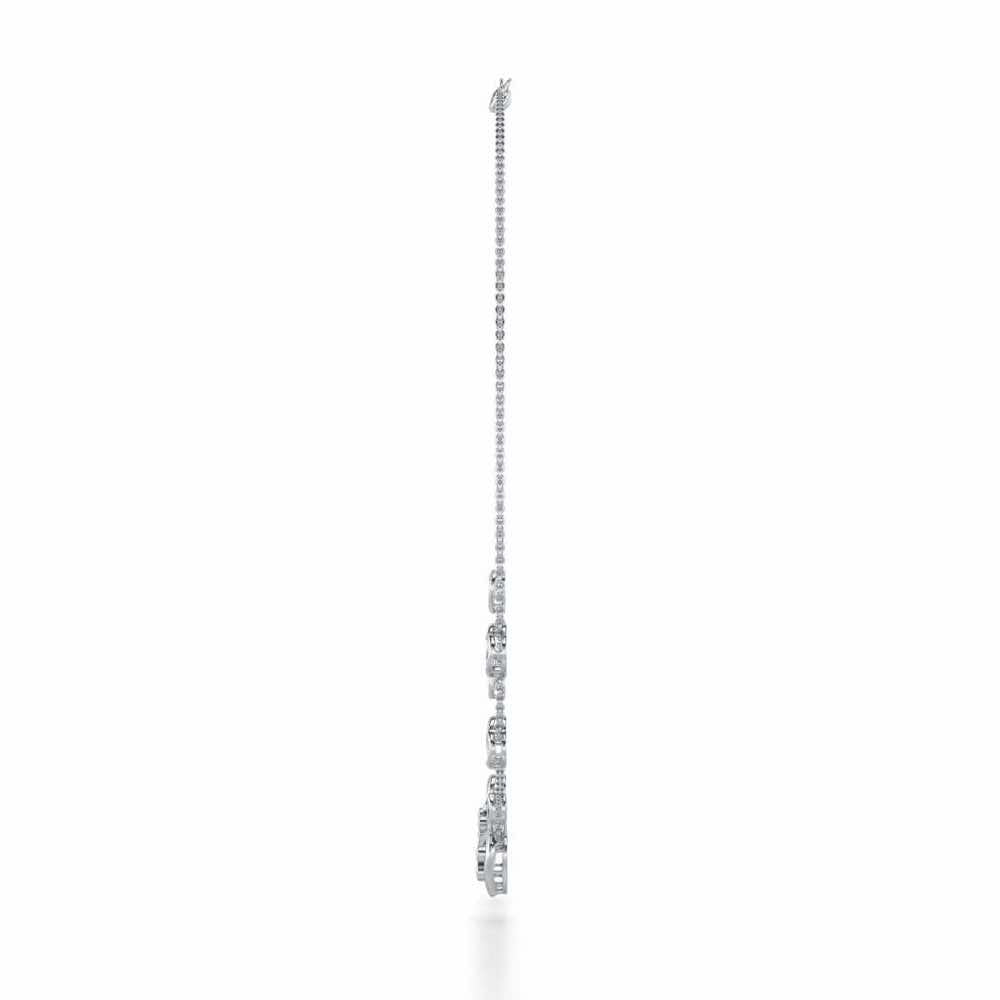 Love Heart Silver Necklace - White Gold - Image 4