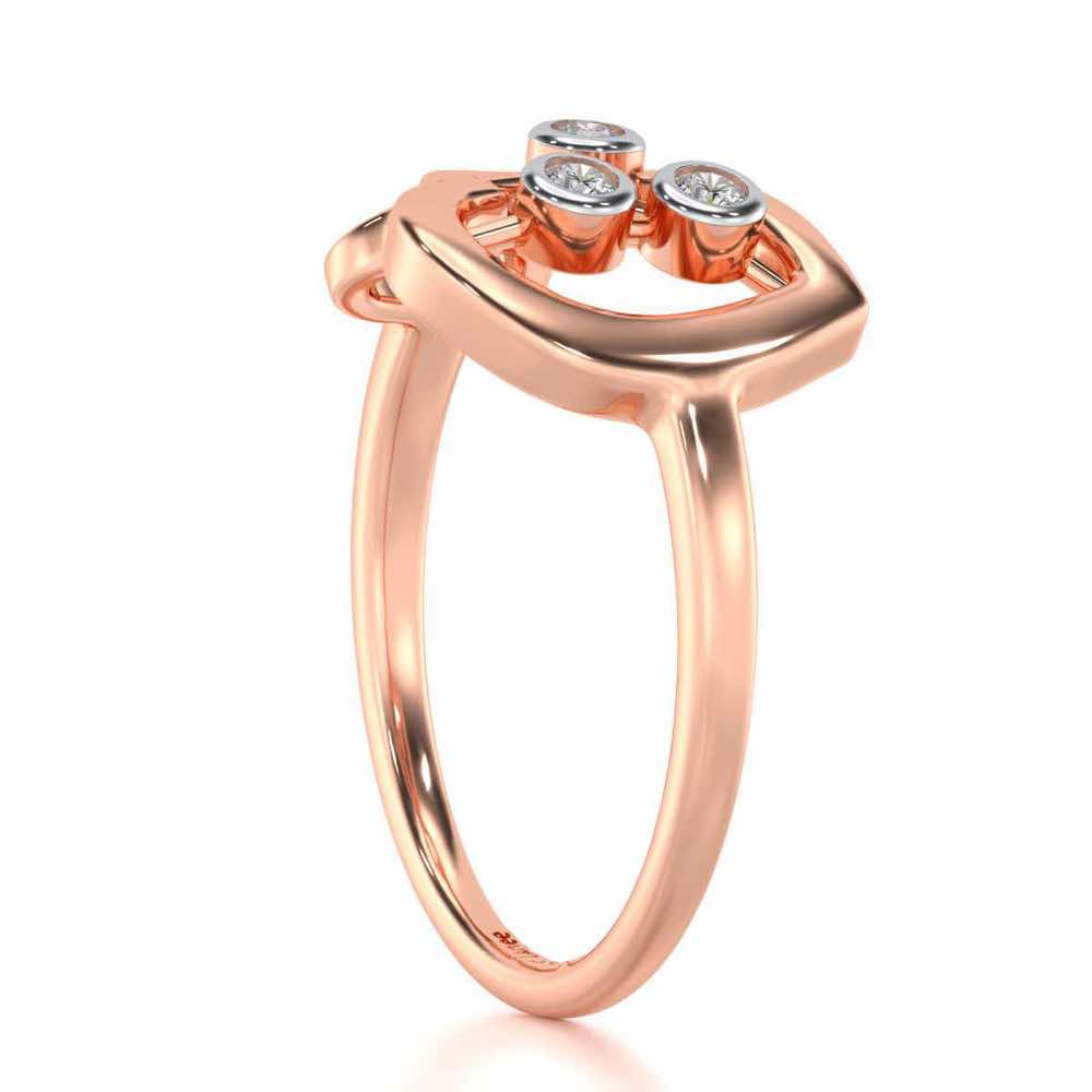 Love Heart Silver Ring - Rose Gold - Image 4