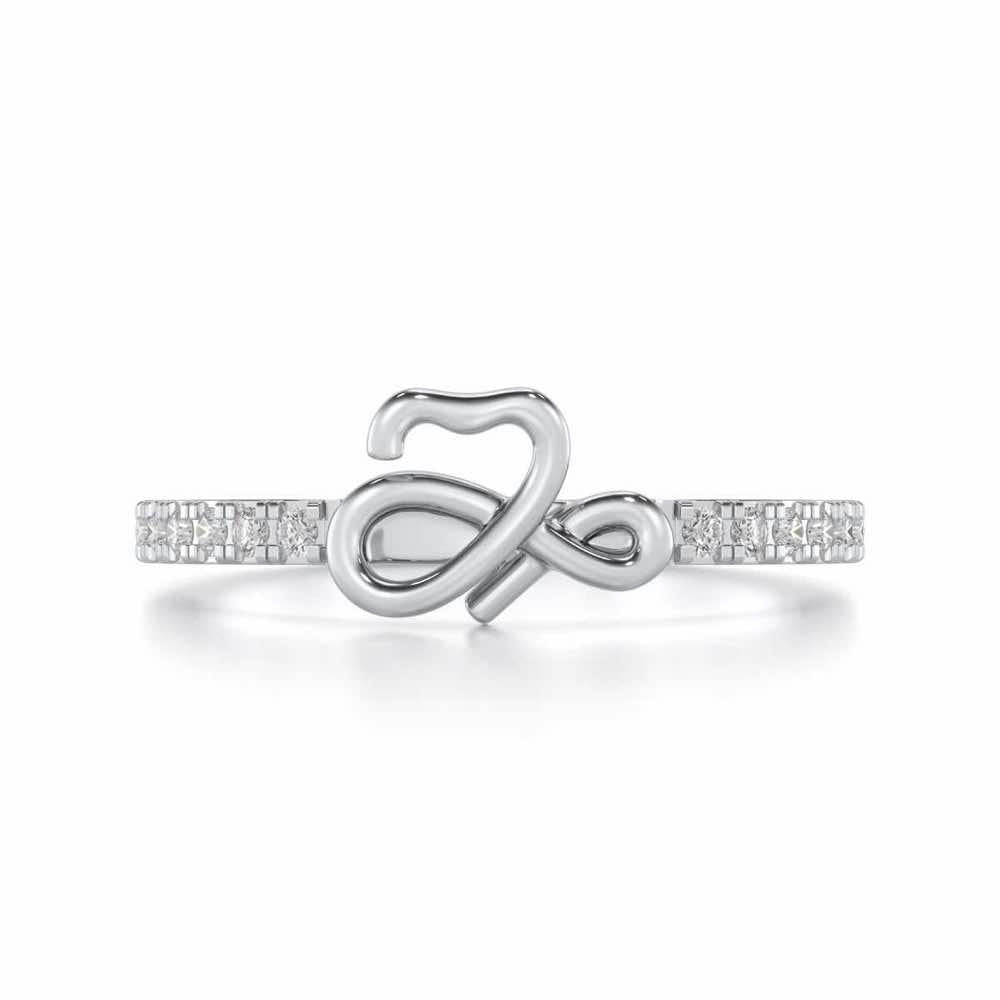 Love Infinite Silver Ring - White Gold - Image 4