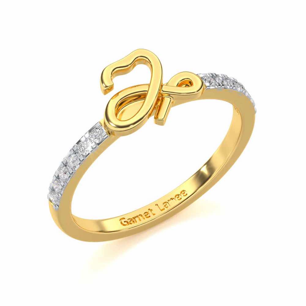 Love Infinite Silver Ring - Yellow Gold - Image 1