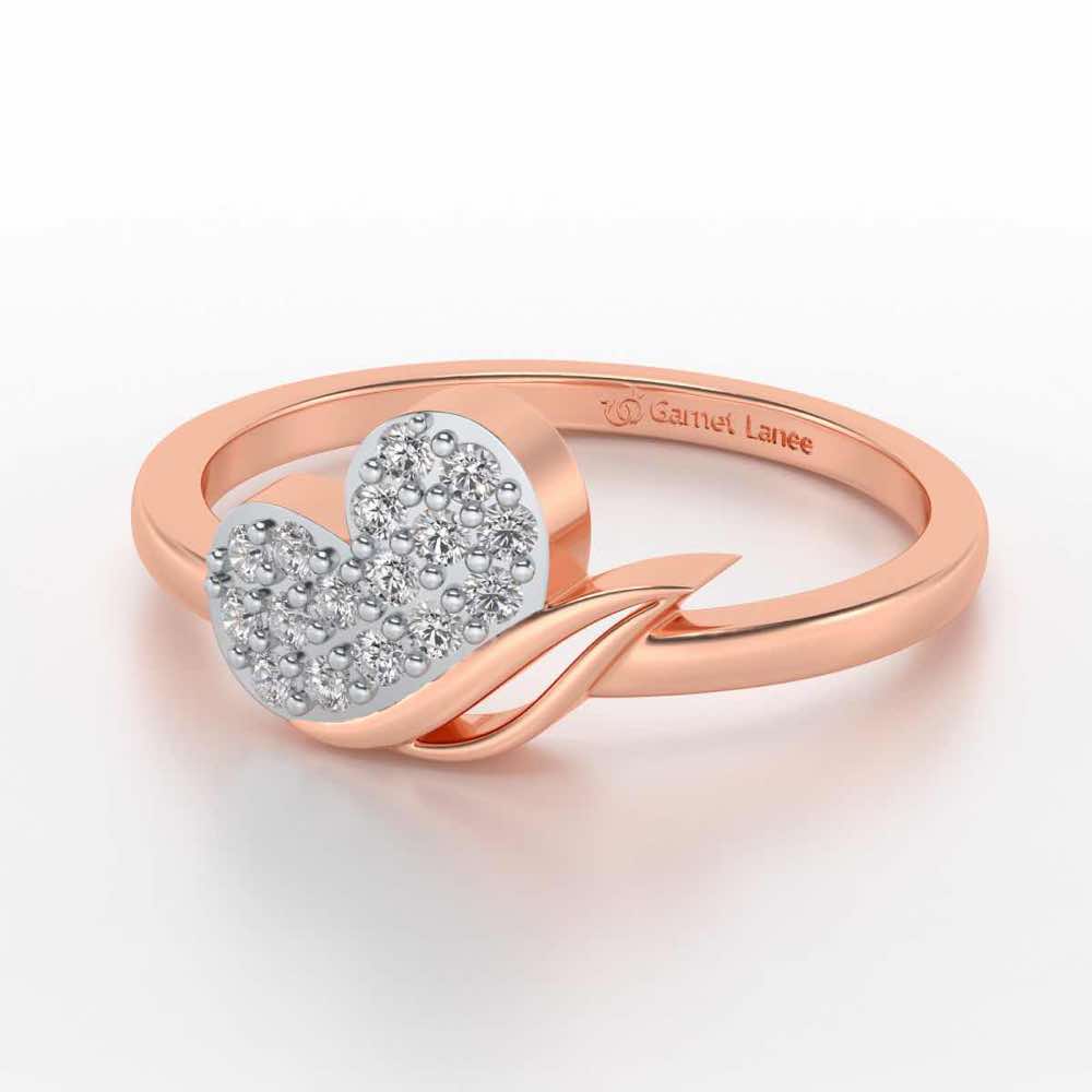 Love Leaf Silver Ring - Rose Gold - Image 2
