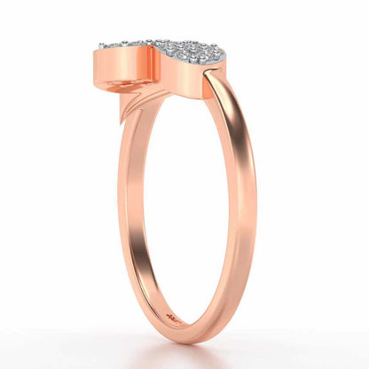 Love Leaf Silver Ring - Rose Gold - Image 3