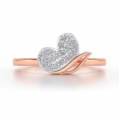 Love Leaf Silver Ring - Rose Gold - Image 4