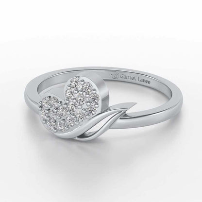 Love Leaf Silver Ring - White Gold - Image 2