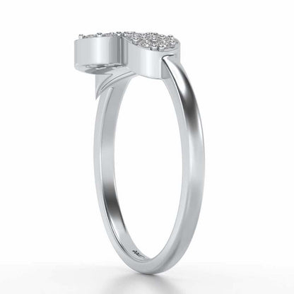 Love Leaf Silver Ring - White Gold - Image 3