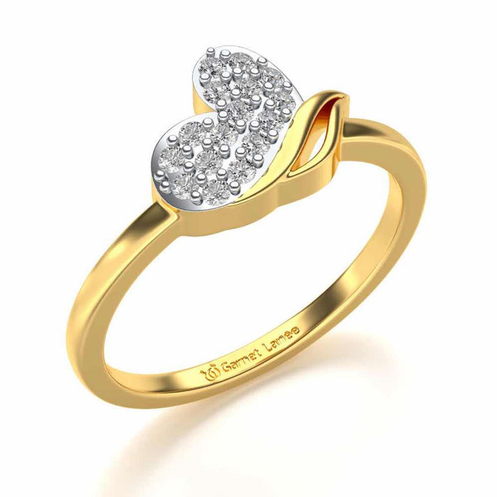 Love Leaf Silver Ring - Yellow Gold - Image 1