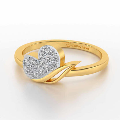 Love Leaf Silver Ring - Yellow Gold - Image 2