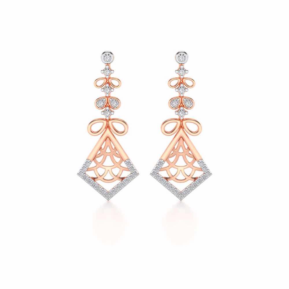 Love Sign Drops Earrings - Rose Gold - Image 1