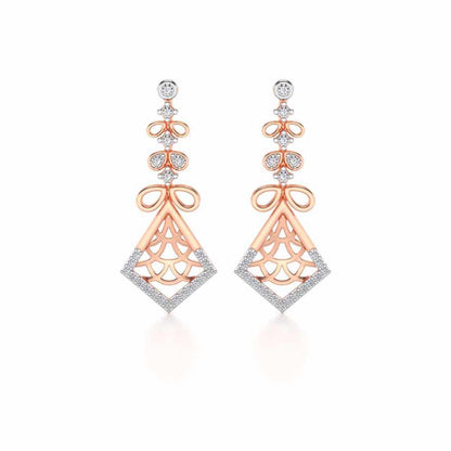 Love Sign Drops Earrings - Rose Gold - Image 1