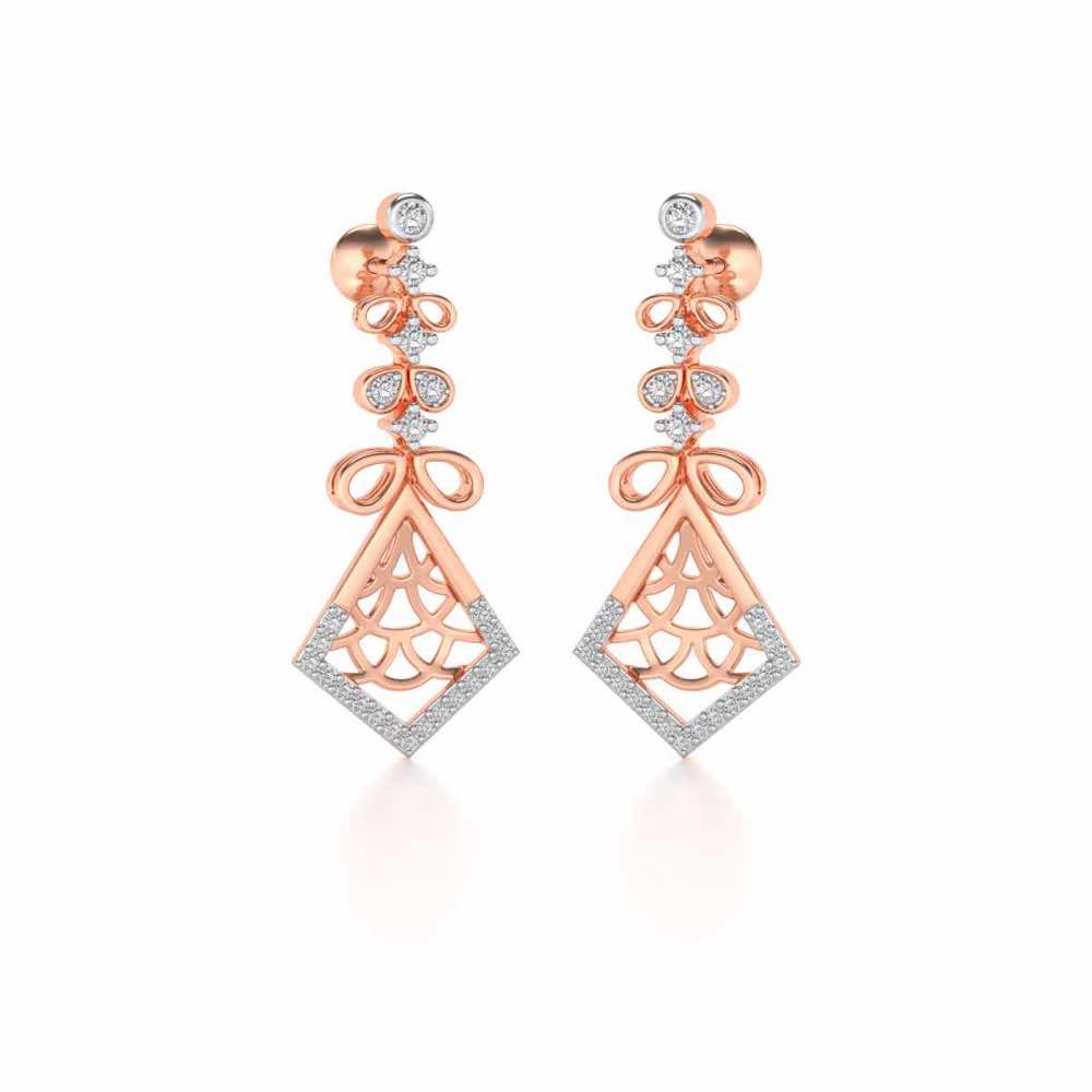 Love Sign Drops Earrings - Rose Gold - Image 2