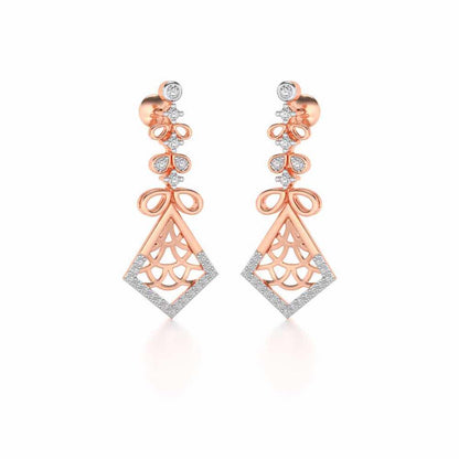 Love Sign Drops Earrings - Rose Gold - Image 2