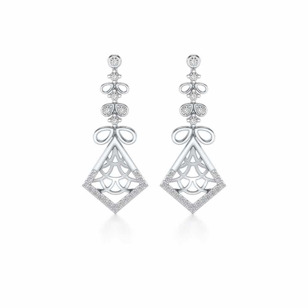 Love Sign Drops Earrings - White Gold - Image 1