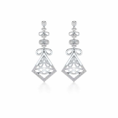 Love Sign Drops Earrings - White Gold - Image 1
