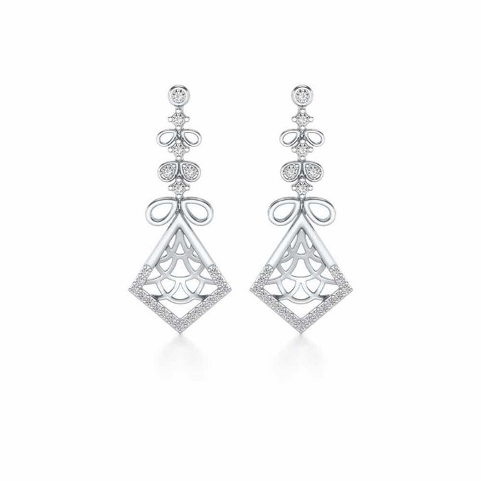 Love Sign Drops Earrings - White Gold - Image 1