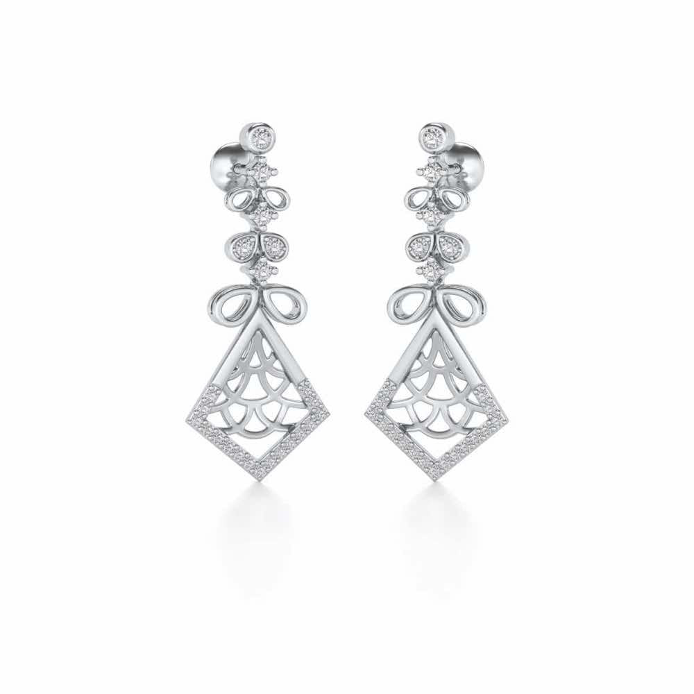 Love Sign Drops Earrings - White Gold - Image 2