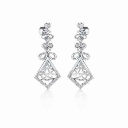 Love Sign Drops Earrings - White Gold - Image 2