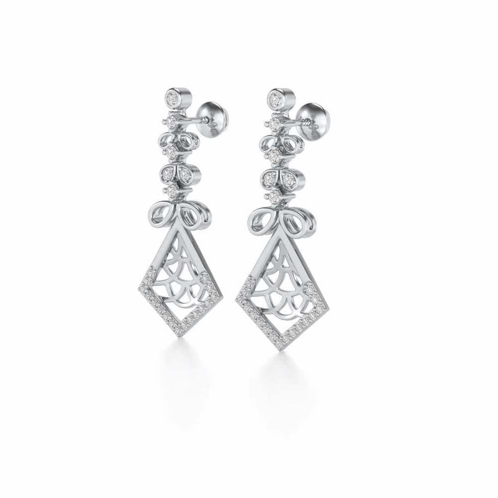 Love Sign Drops Earrings - White Gold - Image 3