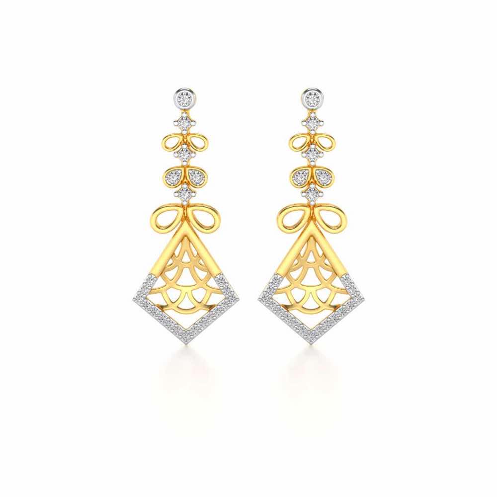 Love Sign Drops Earrings - Yellow Gold - Image 1