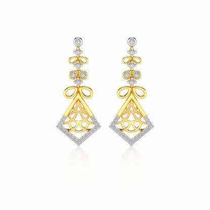 Love Sign Drops Earrings - Yellow Gold - Image 1