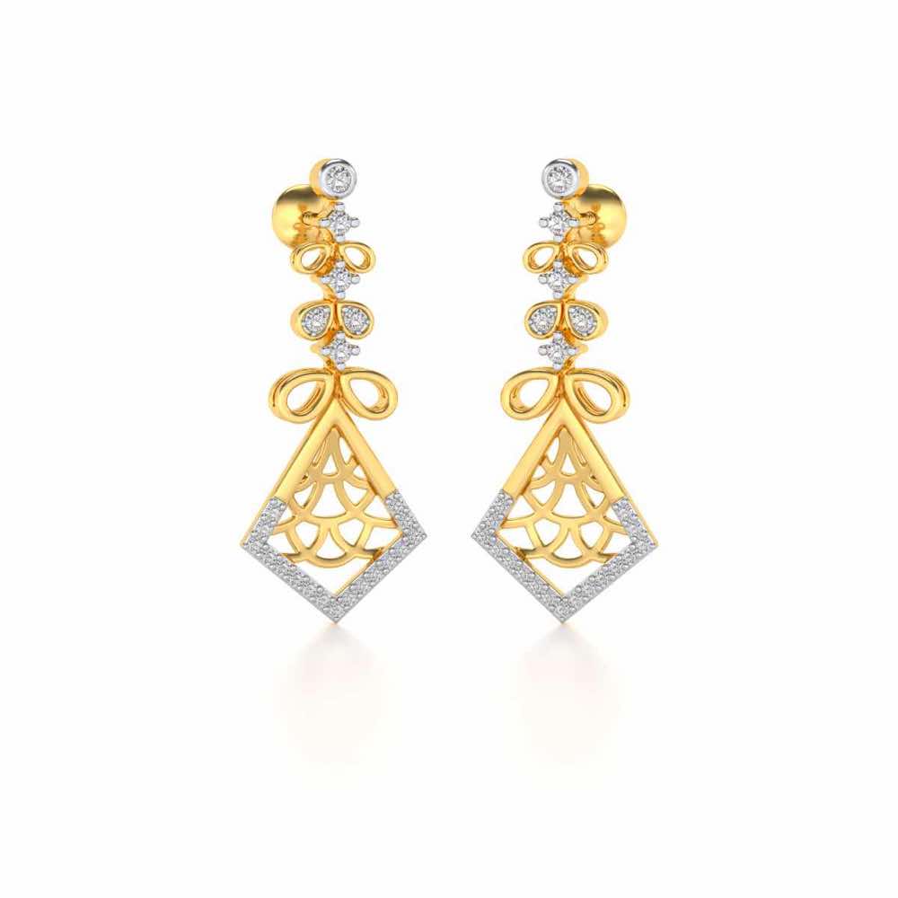 Love Sign Drops Earrings - Yellow Gold - Image 2